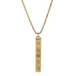 9ct gold ingot pendant necklace