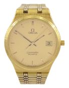 Omega gentleman's gold-plated and stainless steel quartz wristwatch