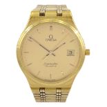 Omega gentleman's gold-plated and stainless steel quartz wristwatch