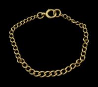 Edwardian 9ct gold graduating curb link chain bracelet
