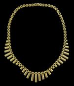 9ct gold abstract fringe link necklace