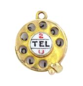 9ct gold '2 tell u I love you' telephone pendant / charm