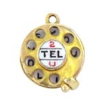 9ct gold '2 tell u I love you' telephone pendant / charm