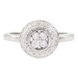 9ct white gold round brilliant cut diamond cluster ring