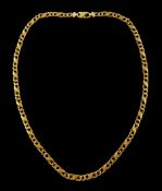 9ct gold flattened infinity and curb link chain necklace