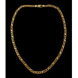 9ct gold flattened infinity and curb link chain necklace