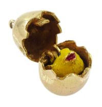9ct gold chick in an egg pendant / charm by Georg Jensen