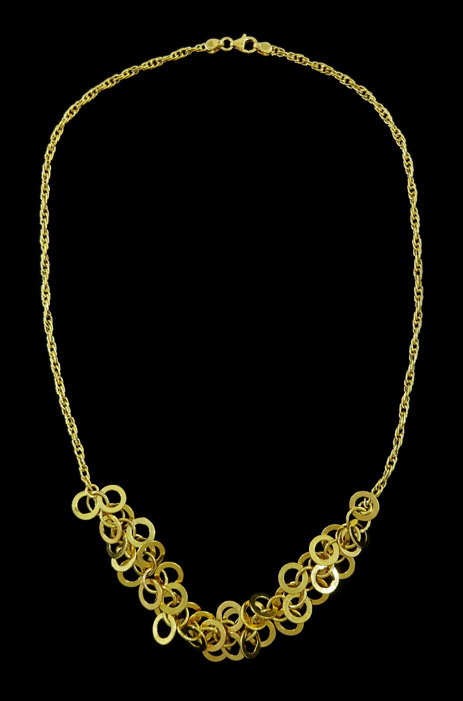 14ct gold circular link chain necklace