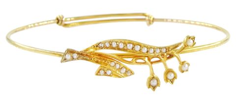 Early 20th century 9ct gold sliding bangle