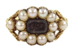 George III gold split pearl mourning ring
