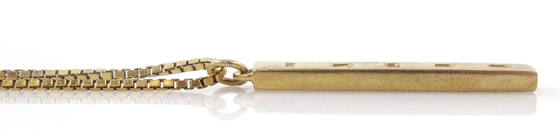 9ct gold ingot pendant necklace - Image 2 of 3