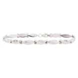 9ct white gold fancy link chain bracelet