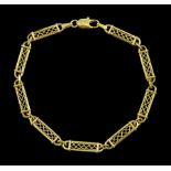 9ct gold fancy rectangular wirework link bracelet