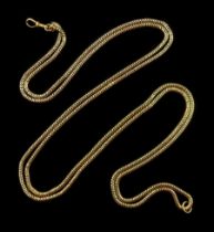 Early 20th century 15ct gold snake link guard / chain necklace