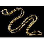 9ct gold flattened curb link chain necklace