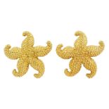 Pair of gold starfish stud earrings