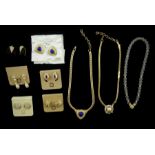 Collection of Grossé costume jewellery including black and paste clip-on earrings