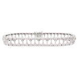 White gold round brilliant cut diamond openwork bracelet