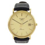 Longines Presence gentleman's gold-plated and stainless steel quartz wristwatch