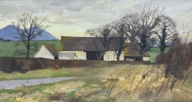 Allan Laycock RWA (British 1928-2020): 'Farm Buildings near Gadfield Elm - Staunton'