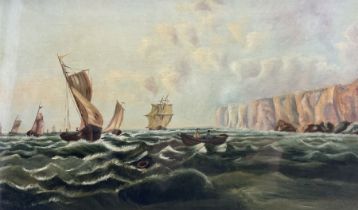 English School (Late 19th Century): Sailing Vessels off the Coast