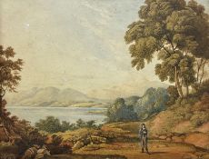 Attrib. John Glover (British 1767-1849): Figure on the Lakeside