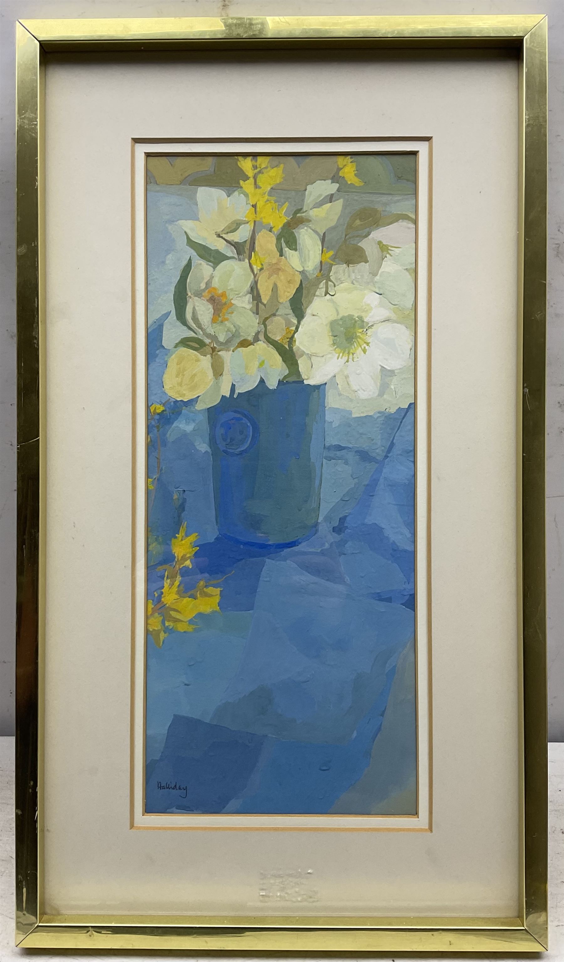 Irene Halliday (Scottish 1931-?): 'Still Life - Christmas Roses' - Image 2 of 4