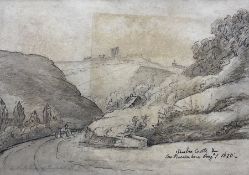 Francis Nicholson (British 1753-1844): 'Scarborough Castle and Low Peasholm'