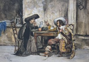 Philippe Pavy (French 1860-c1920): Two Gentlemen in Conversation