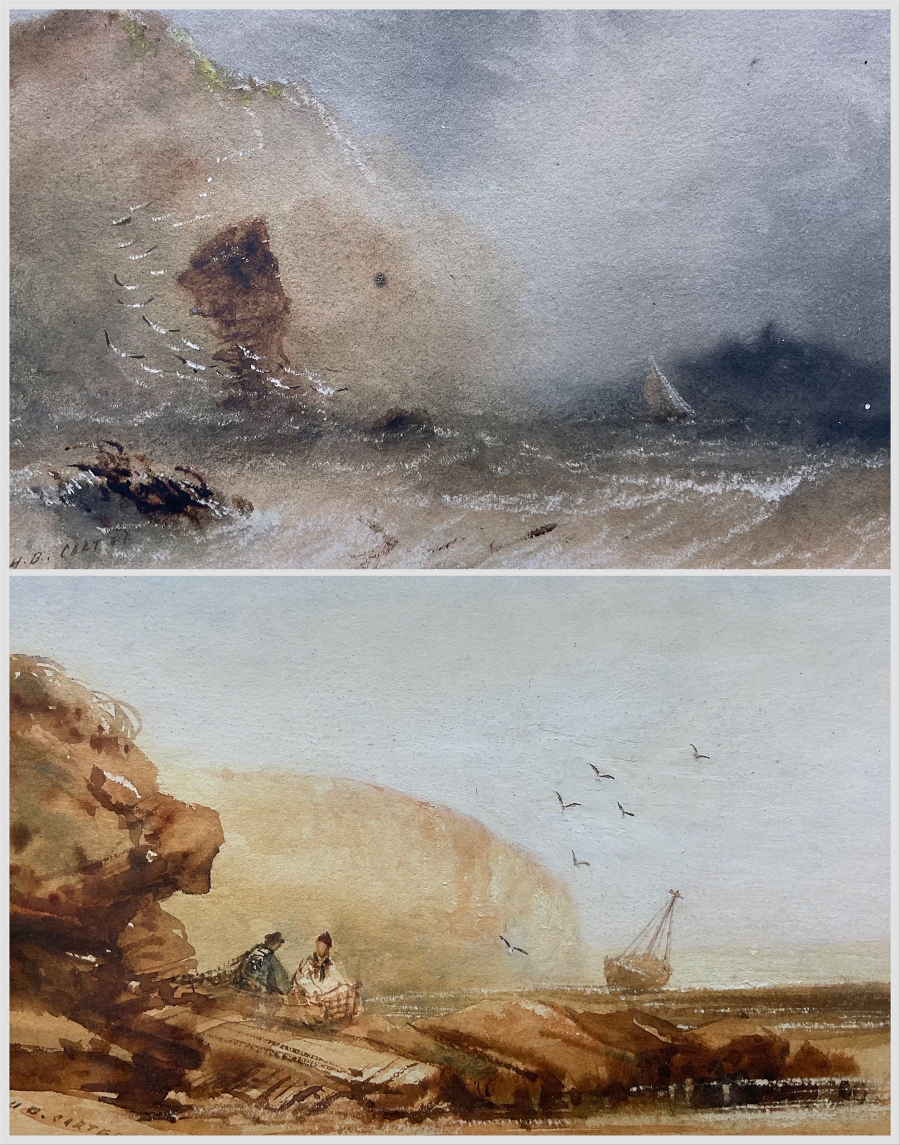 Henry Barlow Carter (British 1804-1868): 'Gristhorpe Bay' and 'Burniston Bay - Scarborough'