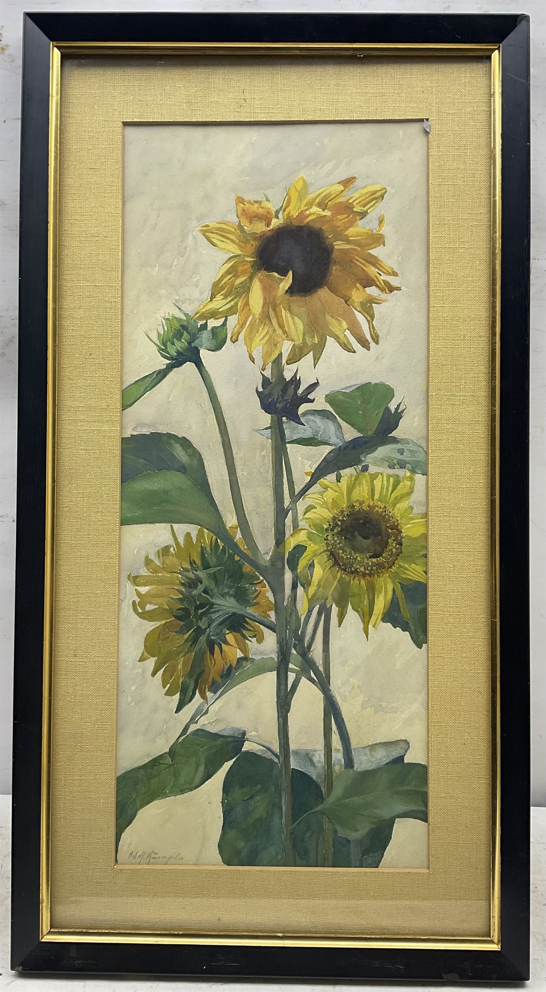 Adolf K (Continental 20th Century): Sunflowers - Image 2 of 3