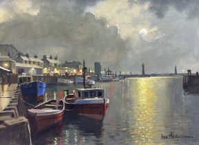 Don Micklethwaite (British 1936-): Whitby Harbour