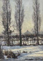 Marie Hartley (Yorkshire 1905-2006): 'Three Poplars in Winter from Owen Bowen's House'