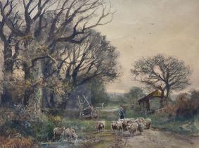 Henry Charles Fox RBA (British 1855-1929): A Shepherd's Guidance