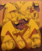 Laurent Casimir (Haitian 1928-1990): Figures in Yellow