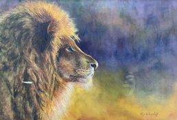 Ron Wagstaff (British 20th Century): Lion Portrait