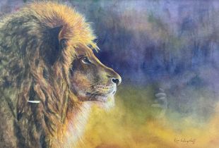 Ron Wagstaff (British 20th Century): Lion Portrait