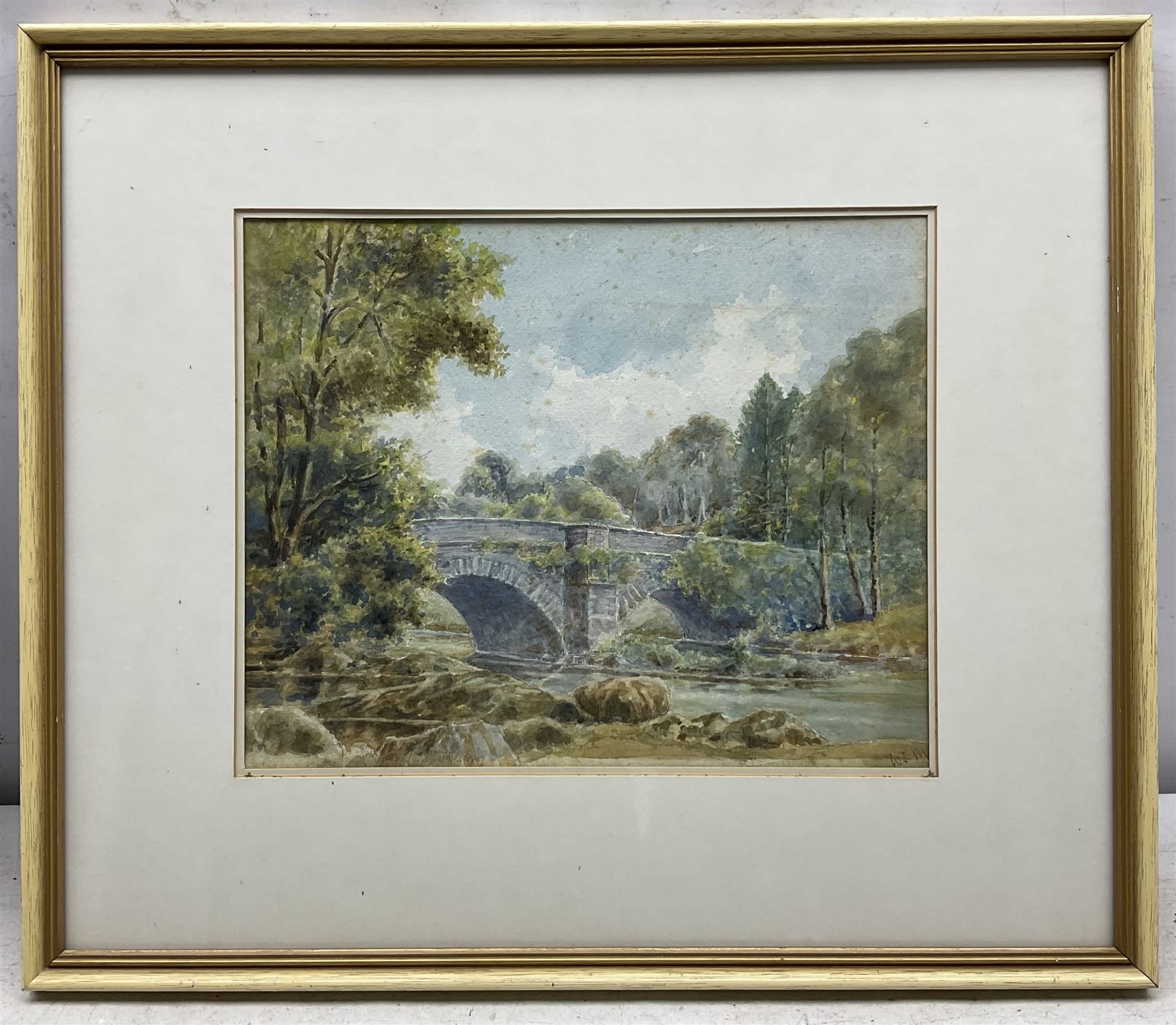 W J Mander (British 20th Century): Tending to the Cows and The Old Stone Bridge - Image 3 of 5