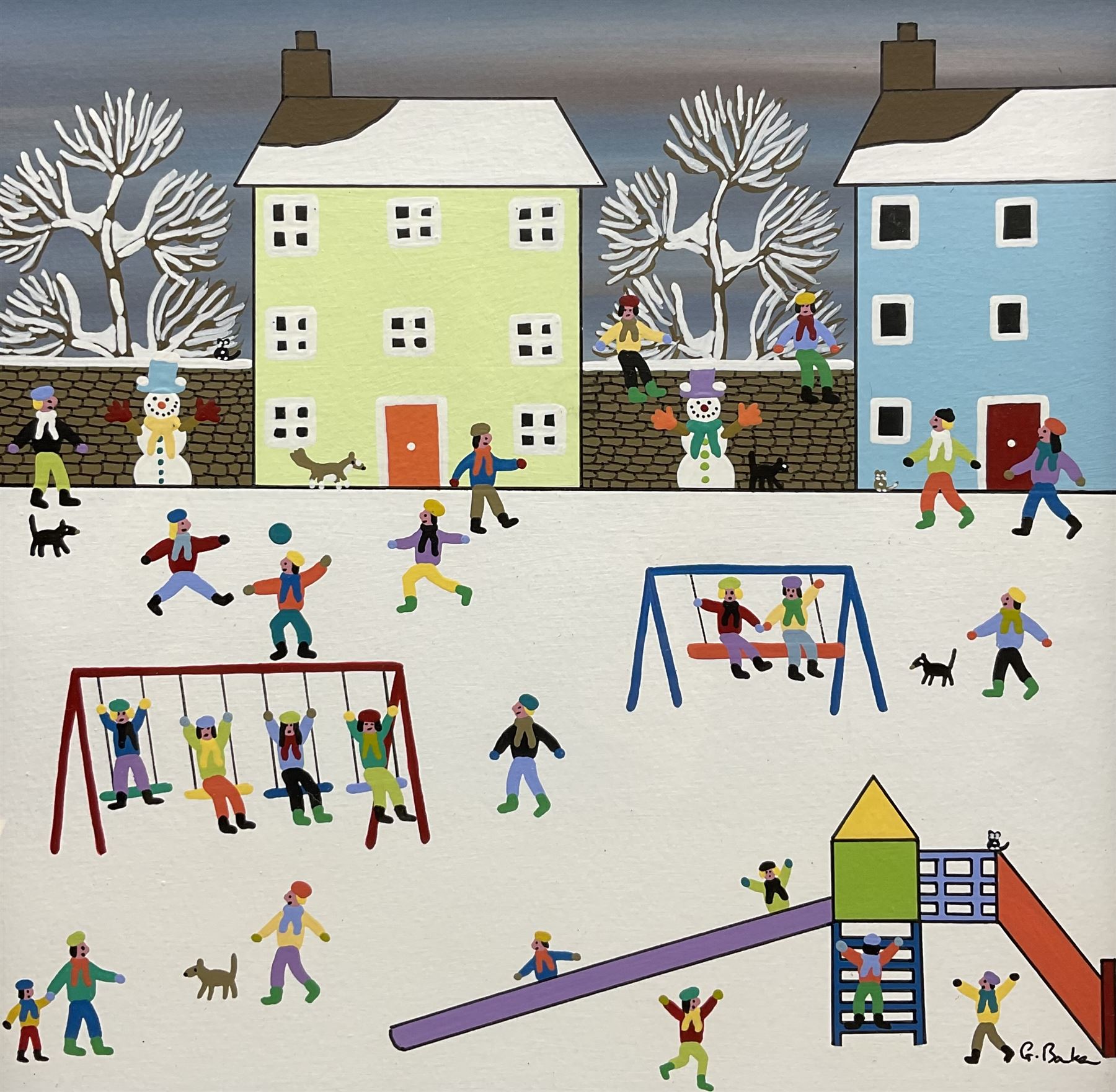 Gordon Barker (British 1960-): Park Games in Winter