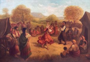 H Gerard (French 19th/20th century): Gypsy Dancers