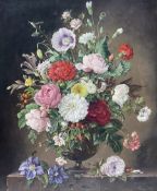 Thomas G Hill (British 20th Century): Still Life of Flowers in a Vase