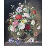 Thomas G Hill (British 20th Century): Still Life of Flowers in a Vase