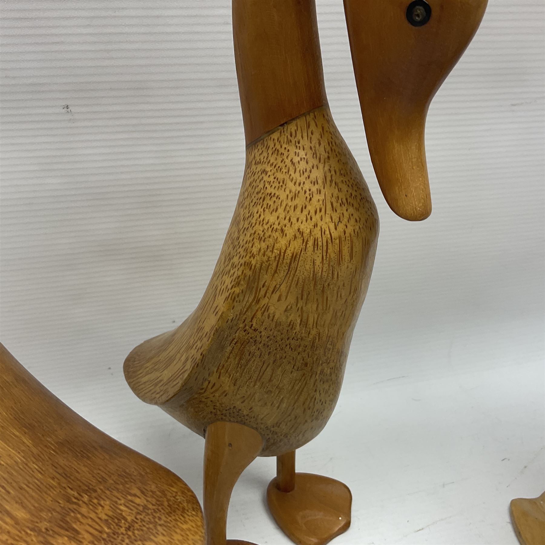 Four carved fruit wood ducks by Dcuk of various sizes - Image 11 of 14