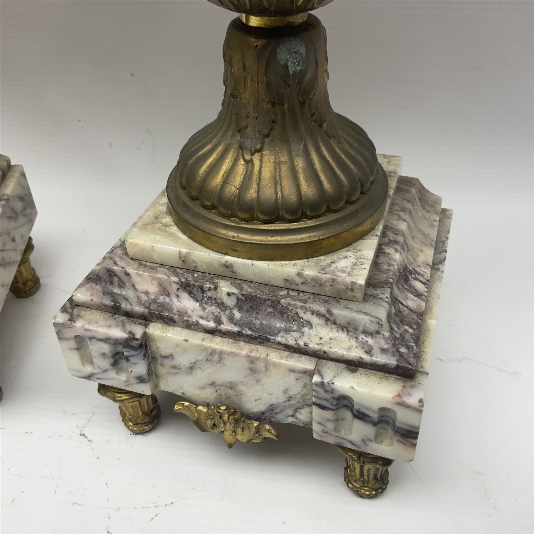 Pair of 19th century gilt metal twin handle urns - Image 18 of 27