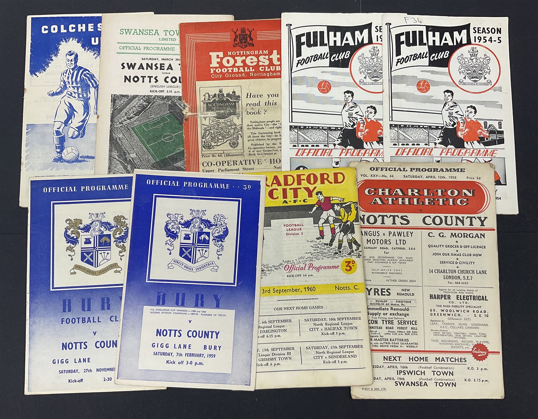 Over fifty pre-1962 Nottingham County away football programmes - Image 2 of 5