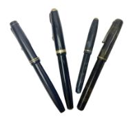 Four fountain pens with 14ct gold nibs