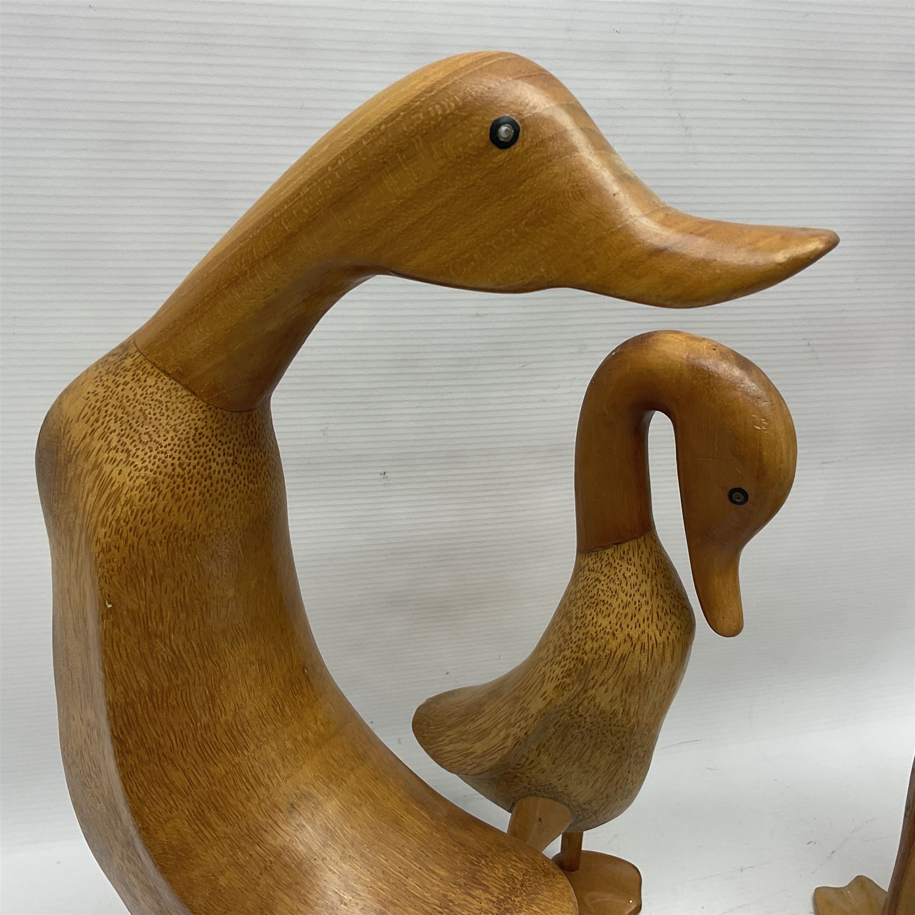 Four carved fruit wood ducks by Dcuk of various sizes - Image 8 of 14