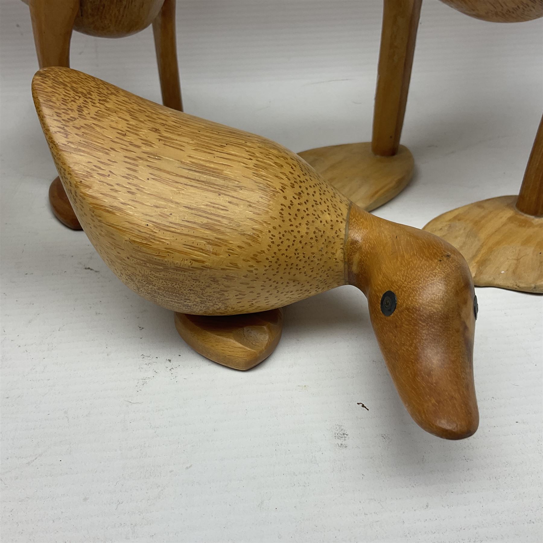 Four carved fruit wood ducks by Dcuk of various sizes - Image 2 of 14