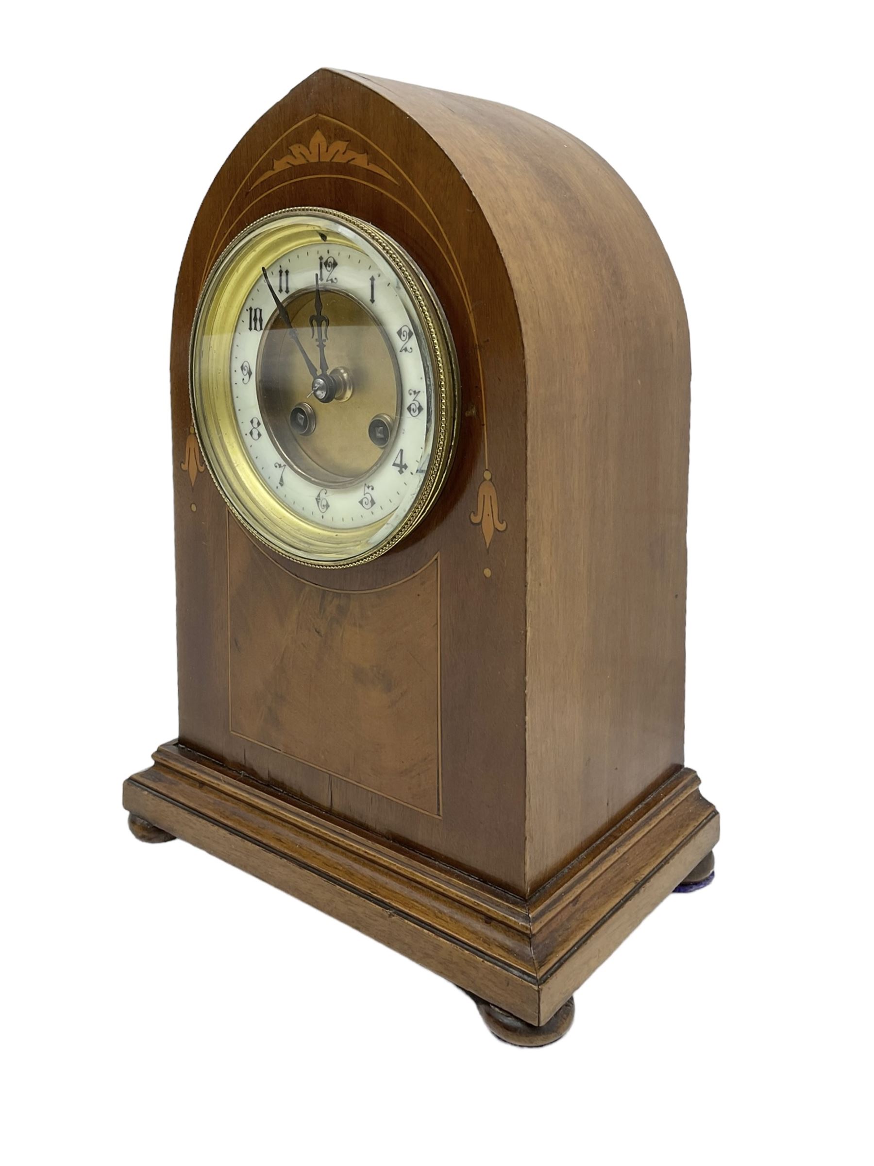 French - mahogany 8-day lancet clock c1910 - Image 2 of 3