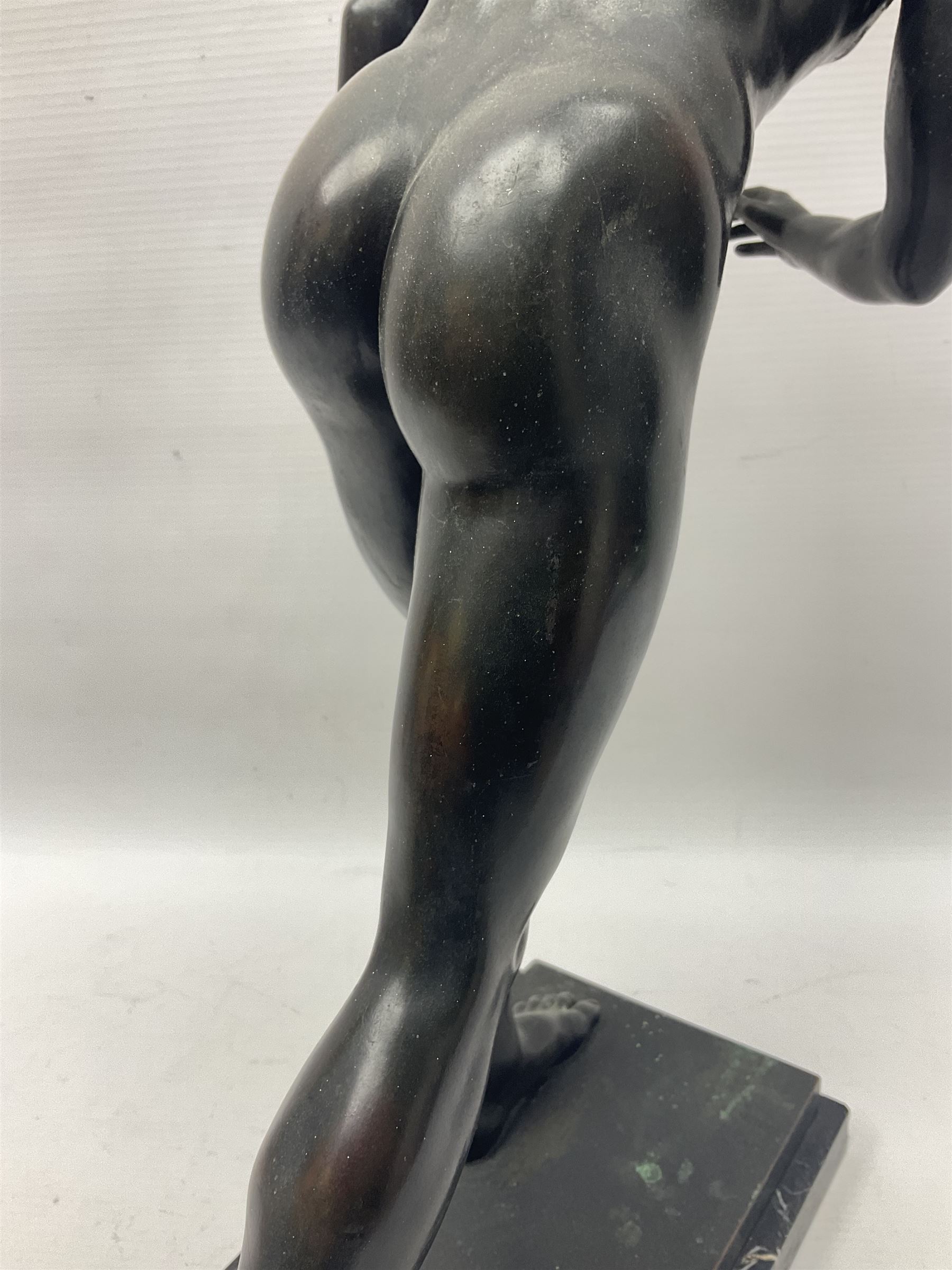 Bronzed figure of a nude male - Bild 13 aus 15